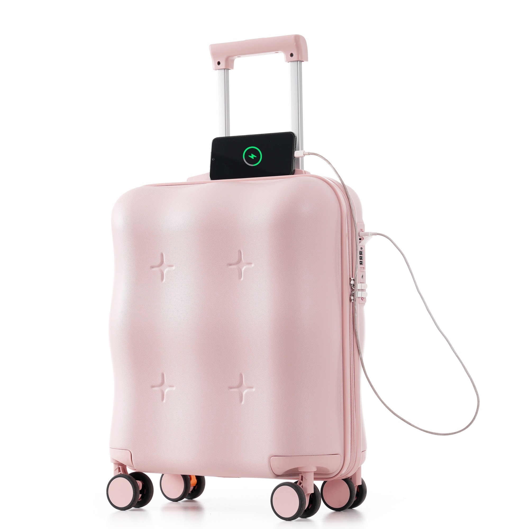 【2点購入で150OFF】【国内即発送】スーツケース Sサイズ キャリーバッグ キャリーケース USBポート付き ストッパー付き 小型 超軽量 軽量 大容量 かわいい ファスナー式 TSAロック搭載