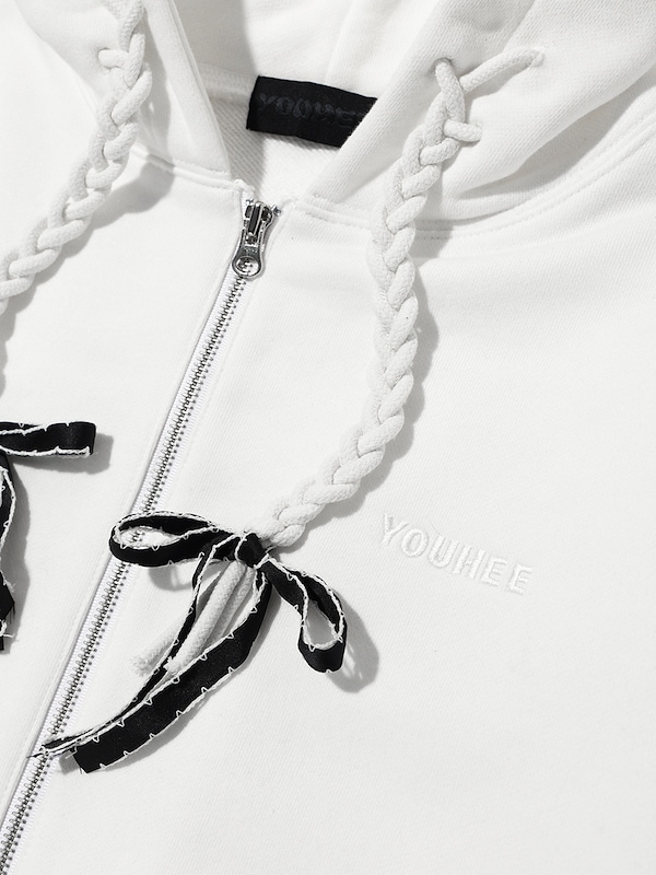 ☆ジェニー着用☆【YOUHEE】☆YOUHEE RIBBON HOOD ZIP-U.P
