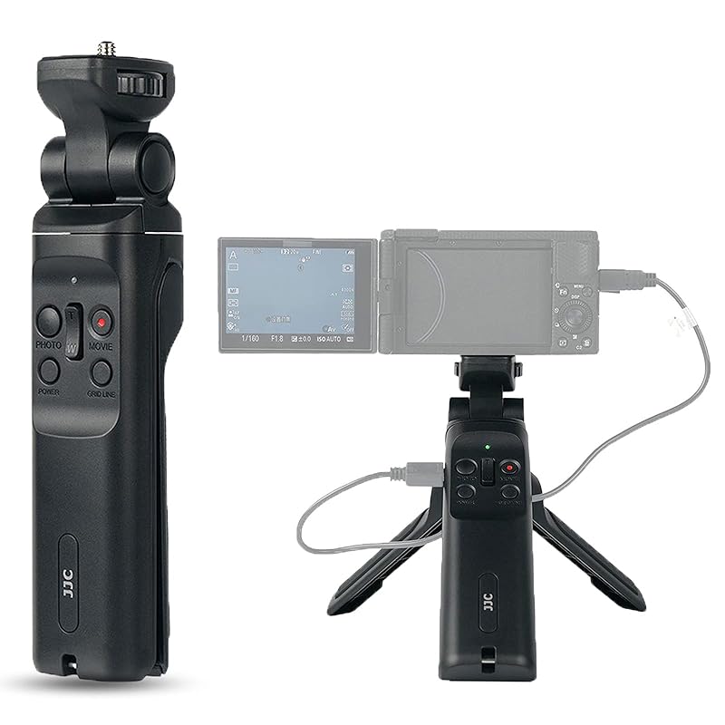 JJC GP-VPT1 シューティンググリップ 有線リモートググリップ 自撮り棒 VLOG三脚 ソニー FX30 A7RV A7IV ZV-1 RX100 VII VI VA V IV III II
