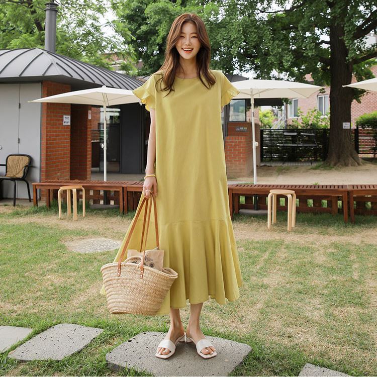 ワンピース　ロングワンピース　ロング　膝丈　マキシ　マキシワンピース　 シャツワンピース　ｔシャツワンピース　フレア　フリル　シフォン　ワイド　オーバーサイズ 韓国 大人可愛い　おしゃれ　カワイイ 5,680円