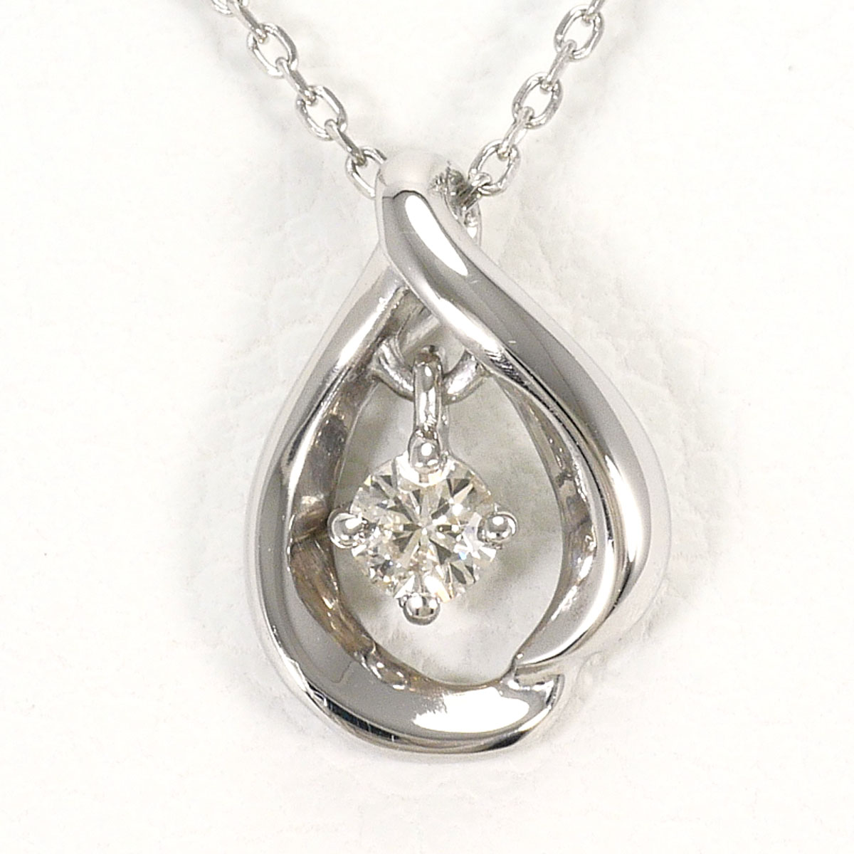 PT900 プラチナ PT850 プラチナ ネックレス ダイヤモンド 0.05ct 総重量約1.7g 約40cm ジュエリー 中古