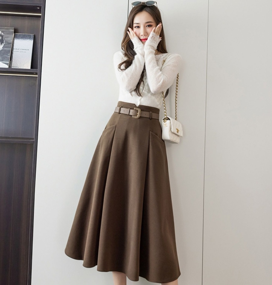 スカート デート ミモレ丈 フレアスカート ハイウエスト ベルト付き 可愛い きれいめ 上品 おしゃれ かっこいい 可愛い ラブリー キュート ガーリー クール モード系 セクシー エレガント