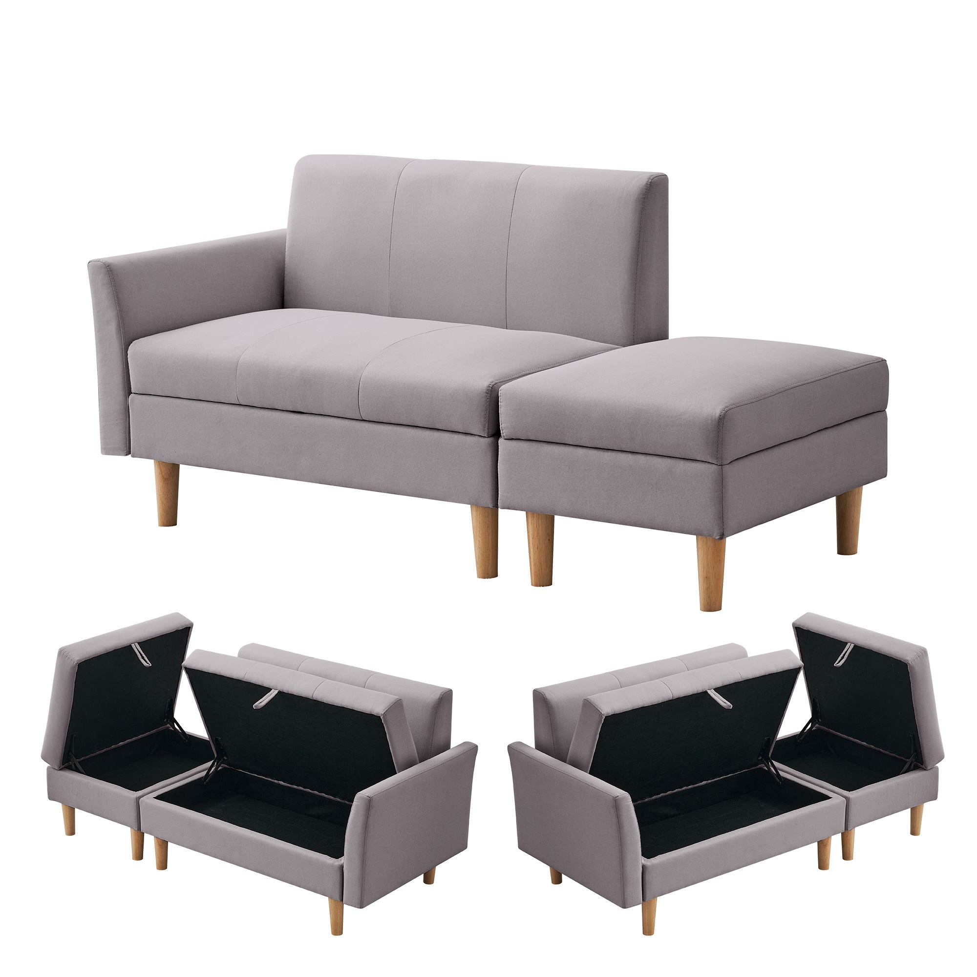 【国内へ発送&送·料·無·料】722ソファカチン ソファー ソファ ソファーベッド 3P 3人掛けソファ 収納付きオードマン付き