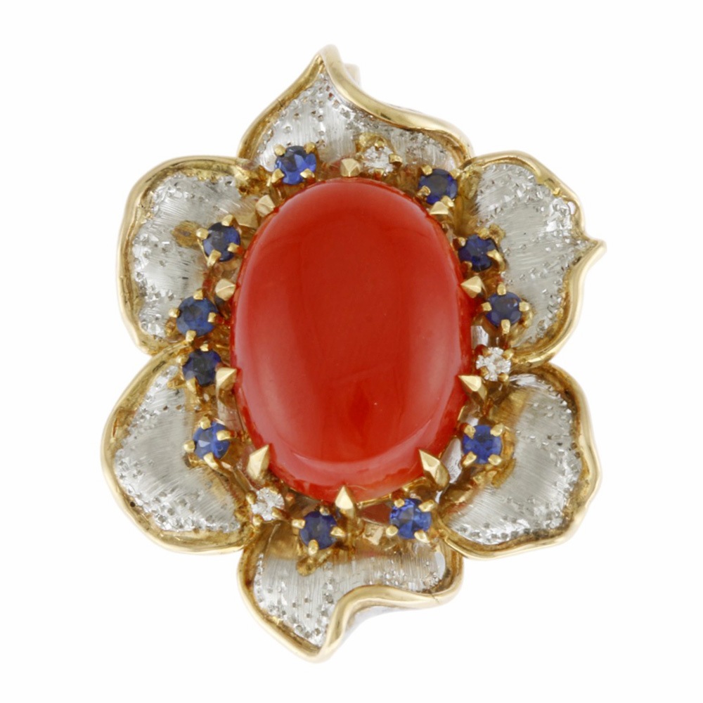 石川暢子 ペンダントトップ Pt900プラチナ サンゴ NOBUKO ISHIKAWA 中古 美品