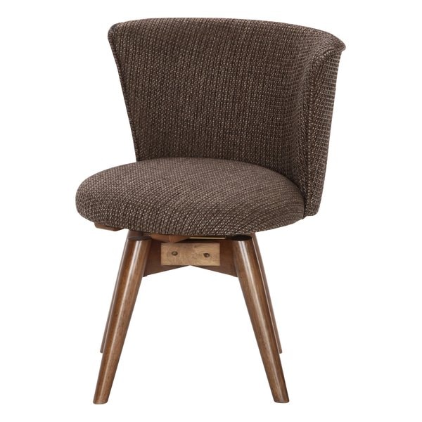 ダイニングチェアー 座面回転 ファブリック/ブラウン CLAM