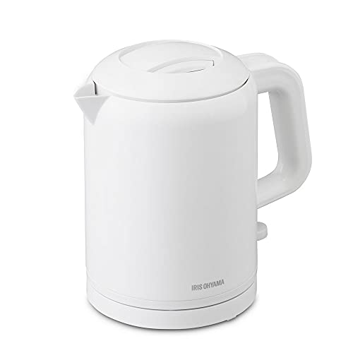 アイリスオーヤマ 電気ケトル 800ml シンプル 一人用 二人用 沸騰60秒 コードレス お手入れ簡単 コーヒーカップ5杯分 やけど防止 二重構造 転倒湯漏れ防止機能付き 空焚き防止機能付き IKE