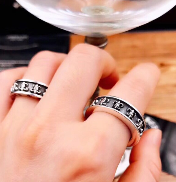 925スターリングシルバーレトロクロスリング女性chタイシルバー