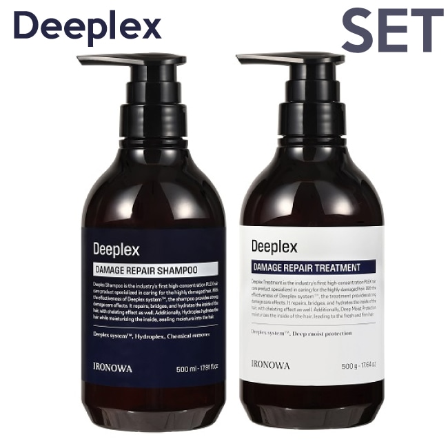【 ポンプセットDeeplex 】IRONOWA ディープレックス シャンプー500ml ＆トリートメント 500g イロノワ ディープレックス デープレックス ダメージケア アミノ酸 髪質改善 7,920円