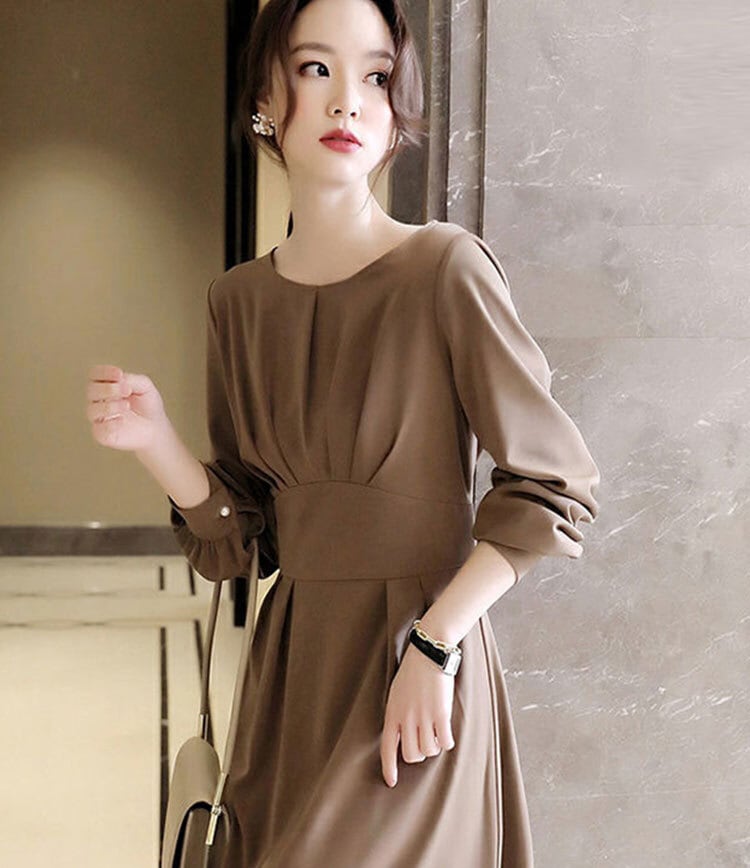 ドレス ワンピース パーティードレス パーティドレス 結婚式ドレス 結婚式のドレス ミモレ丈ドレス Aラインドレス ワンピースドレス ワンピドレス 膝下 ミモレ ミモレ丈 袖あり 7分袖 七分袖