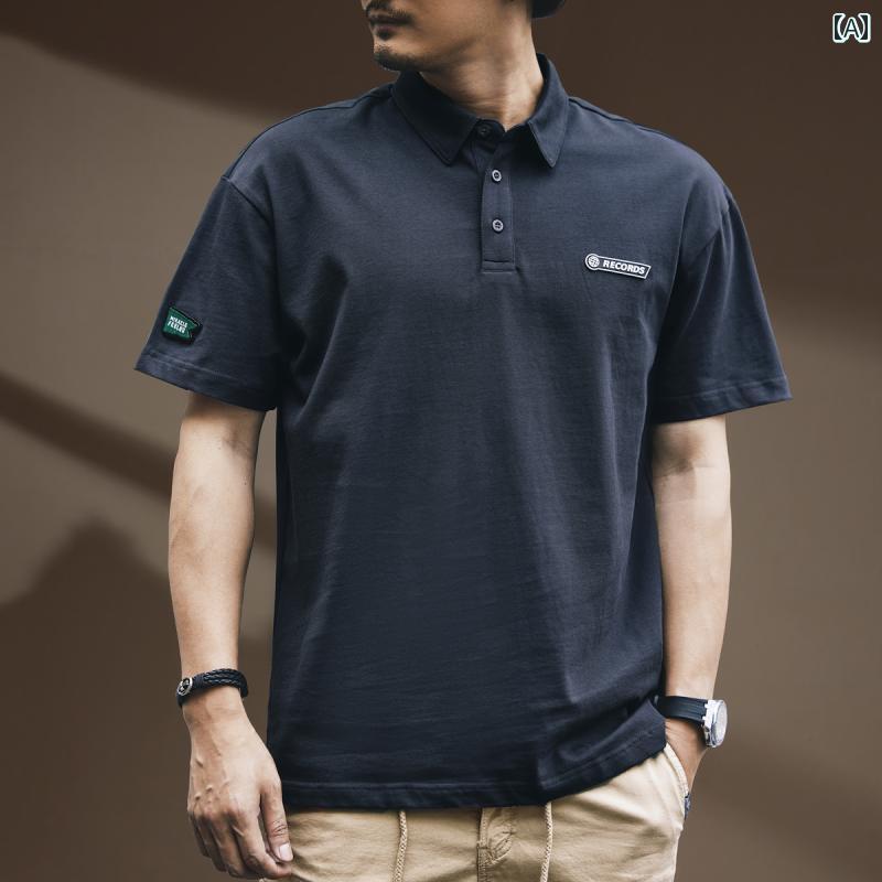 ポロシャツ ハイエンド アメリカン カジュアル ヘビーウェイト 半袖 メンズ サマー ファッション 綿 トップス Tシャツ 紳士服 都会的 レジャー 7,113円