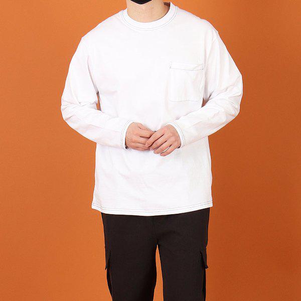 WMLメンズビッグサイズステッチ胸ポケット長袖Tシャツ 4,663円