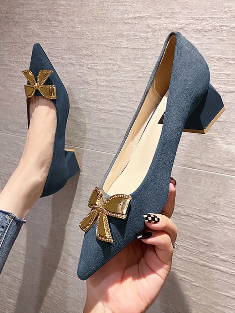 パンプス ポインテッドトゥ シューズ レディース 限定品 春夏秋 履き 美脚 ハイヒール 太めヒールパンプス