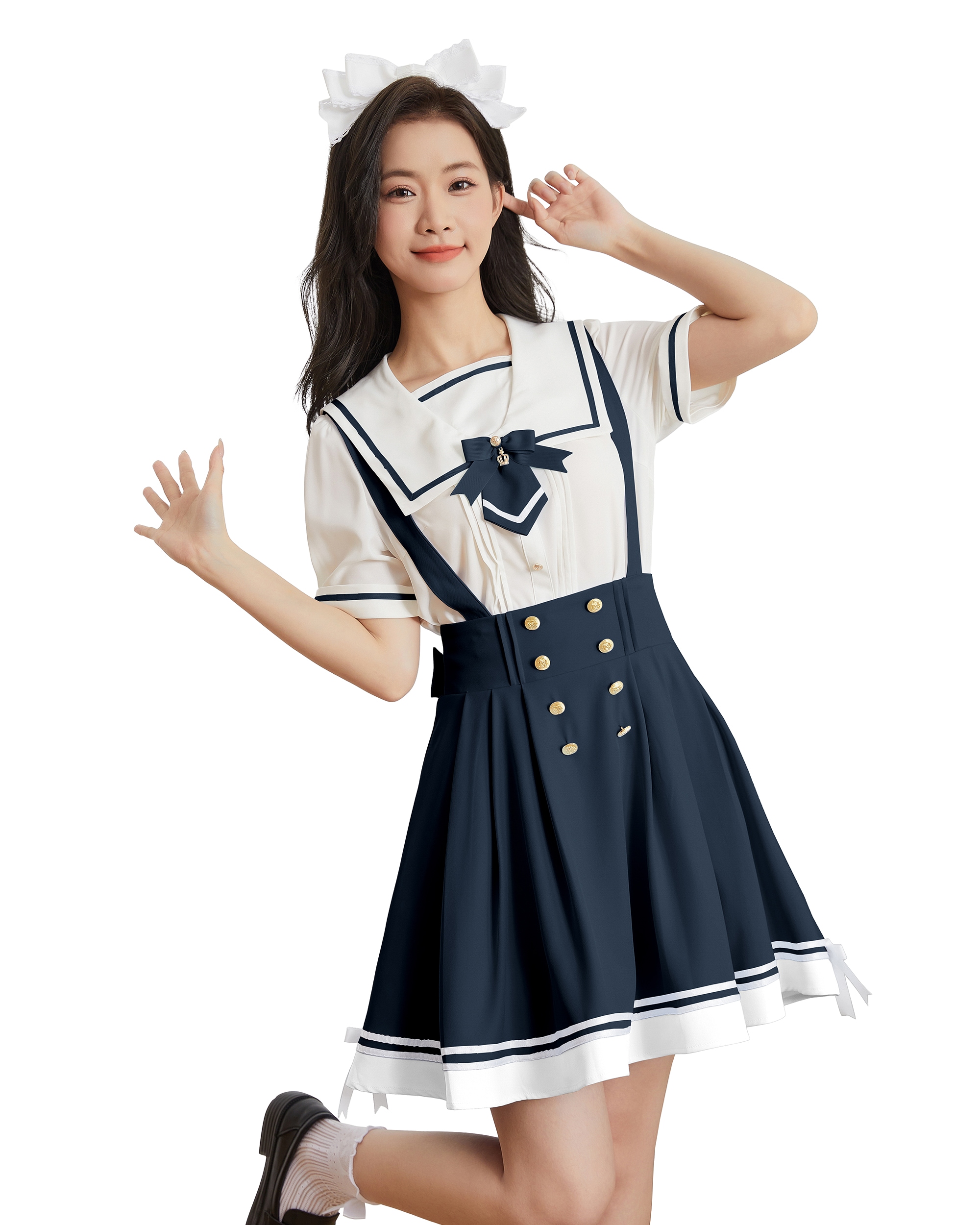 セーラー服 レディース 制服 上下セット ミニスカート シャツ ブラウス ロリ 半袖 ロリィタ 地雷系 学生服 リボンプリーツ 萌え萌え 少女ウェア 可愛い 学園風 女子校生 高校生 学園祭 文化祭 5,206円