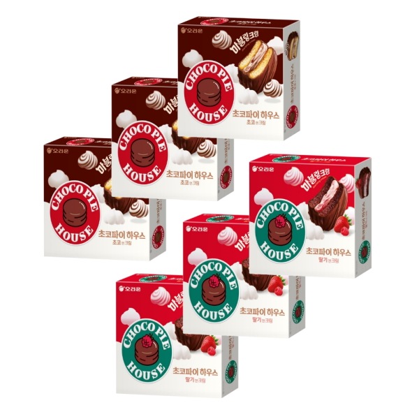 【New韓国人気】 チョコパイハウス チョコアンドクリーム いちごアンドクリーム 408g x 各3個ずつ