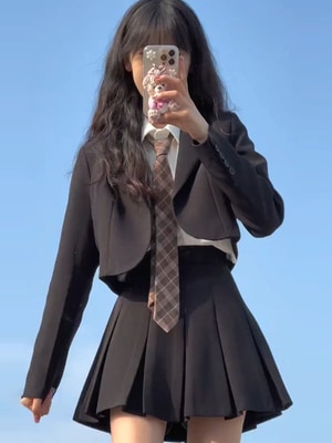 レトカア風スーツ着やせ見えスーツ2023春小柄オールマイティースカート4枚組女