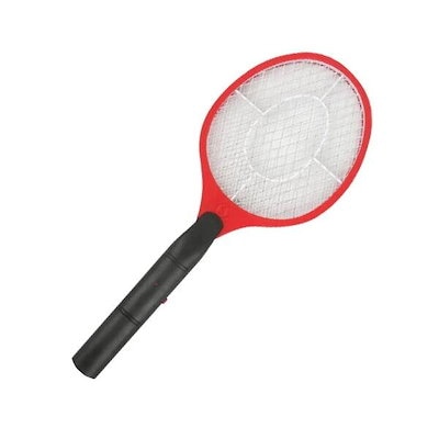 蚊取りラケット 電撃殺虫器 レッド ハエたたき 害虫...のサムネイル