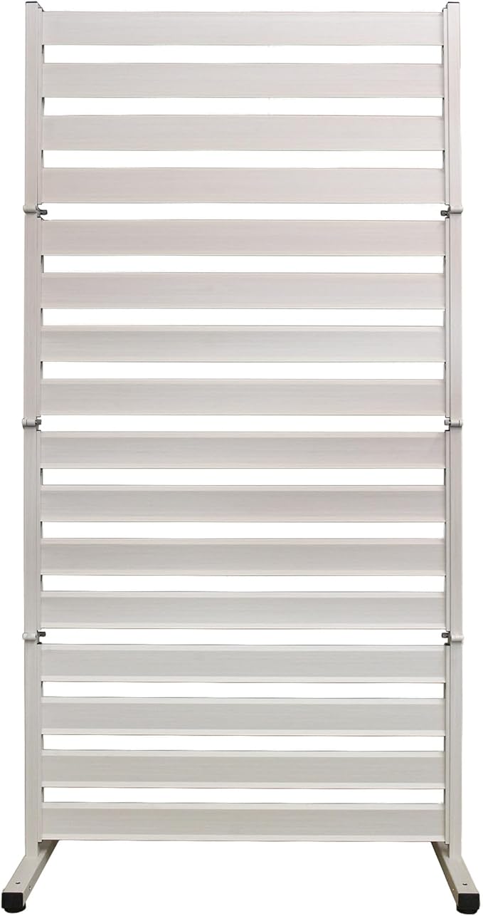 たためる フェンス アルミフェンス オレフェンス アルミボーダーフェンス (木目調ホワイト） 幅90高さ180cm 目隠し 自立式 木目調 ルーバー 衝立 屋外 固定金具 パーテーション OF0918