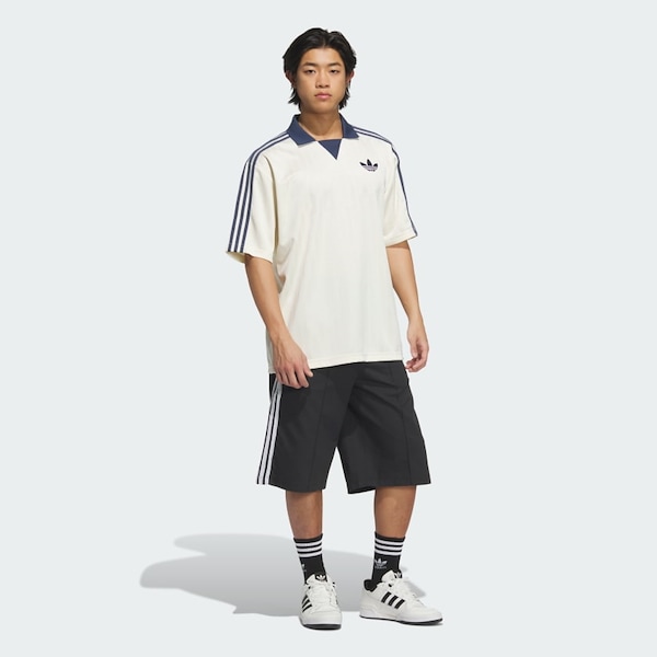 Qoo10 adidas 襟付きゴーリートップ 無地 半袖 ボタン