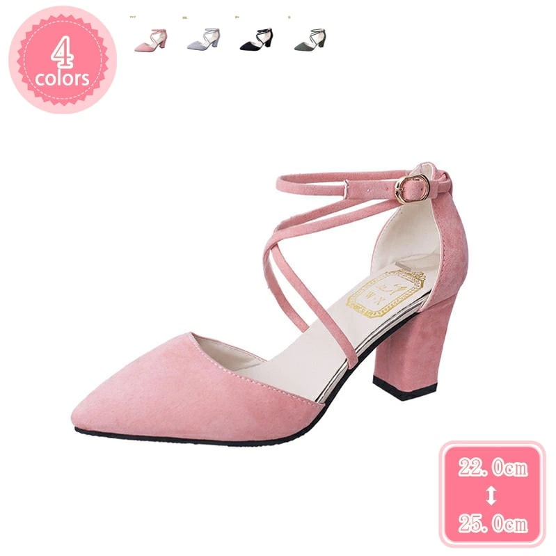 777円OFFクーポン パンプス ストラップ ハイヒール 歩きやすい サンダル レディース セパレートパンプス 太めヒール 痛くない ヒールサンダル 7.5cmヒール 大きいサイズ ポインテッドトゥ