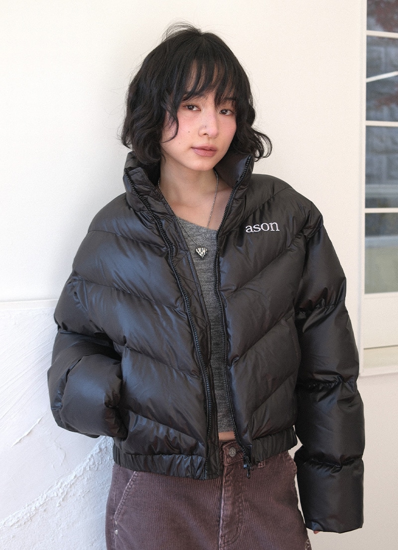 【AS"ON】 BETTY PUFFER JACKET / BLACK 正規品