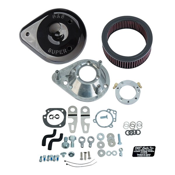 クラシックティアドロップ エアクリーナーキット グロスブラック 170-0307E