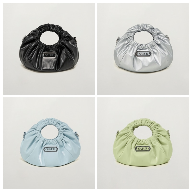 ショルダーバッグ・ポシェット SATUR Scrunchie Mini Tote & Cross Bag 4FK1866 SATUR】 SCRUNCHIE MINI TOTE & CROSS BAG : 4COLORS ショルダー