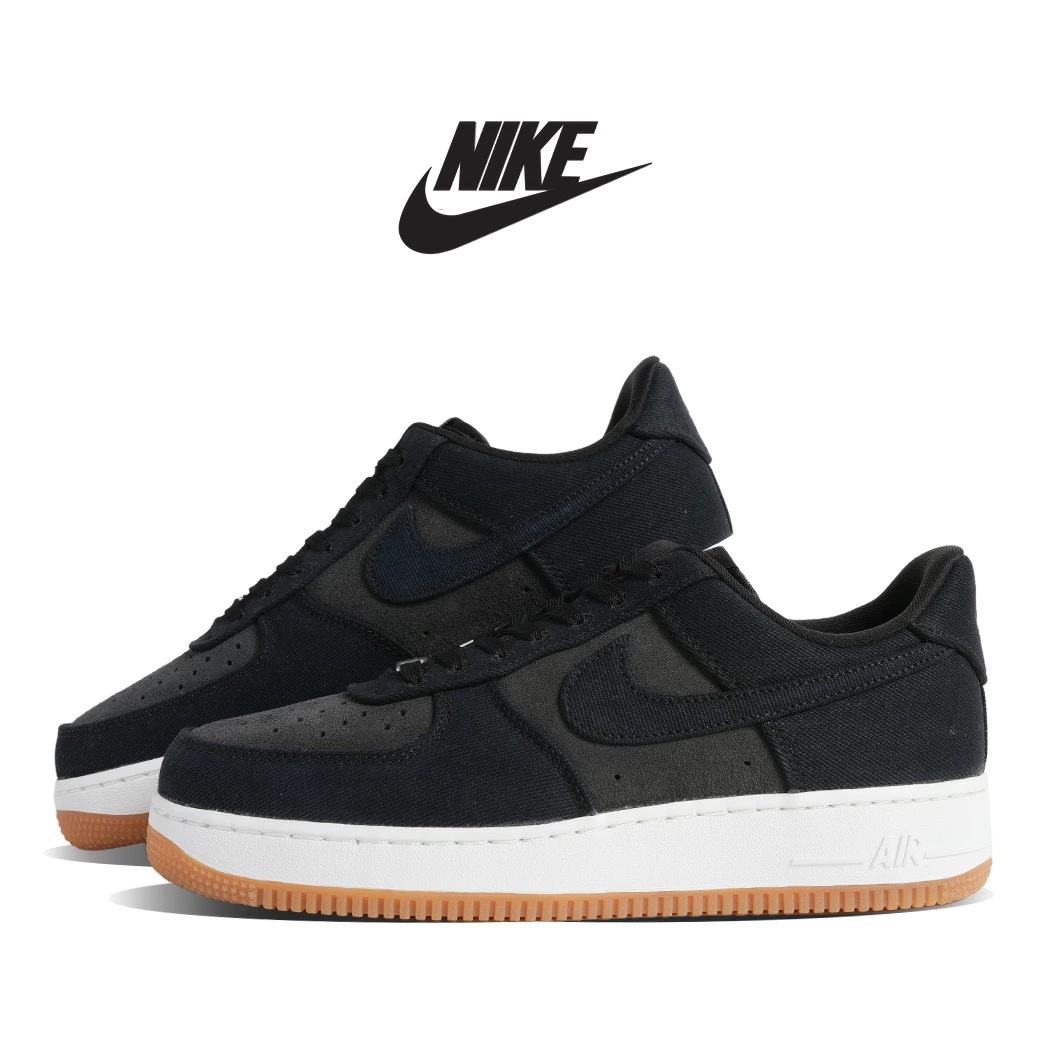 NIKE ナイキ AIR FORCE 1 07 LV8 DENIM エア フォース スニーカー BLACK GUM ( 黒 デニム ジーンズ ガムソール メンズ IR0951-002 )