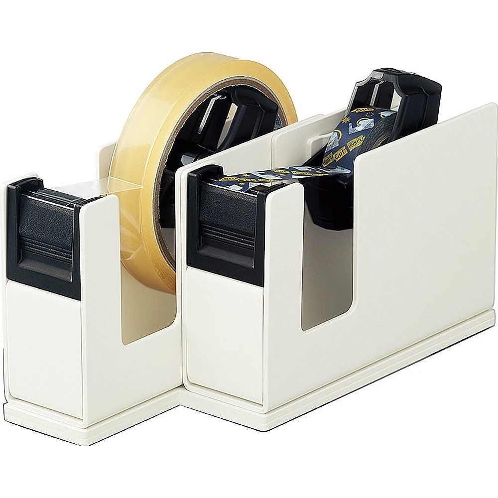 （まとめ買い）テープカッター カルカット スチール2連タイプ ライトグレー T-SM110LM [x3]