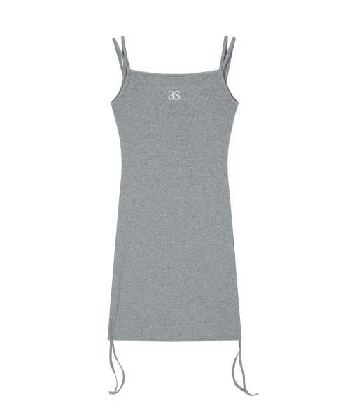 【AS"ON】 LAYER SHIRRING DRESS / GRAY 正規品