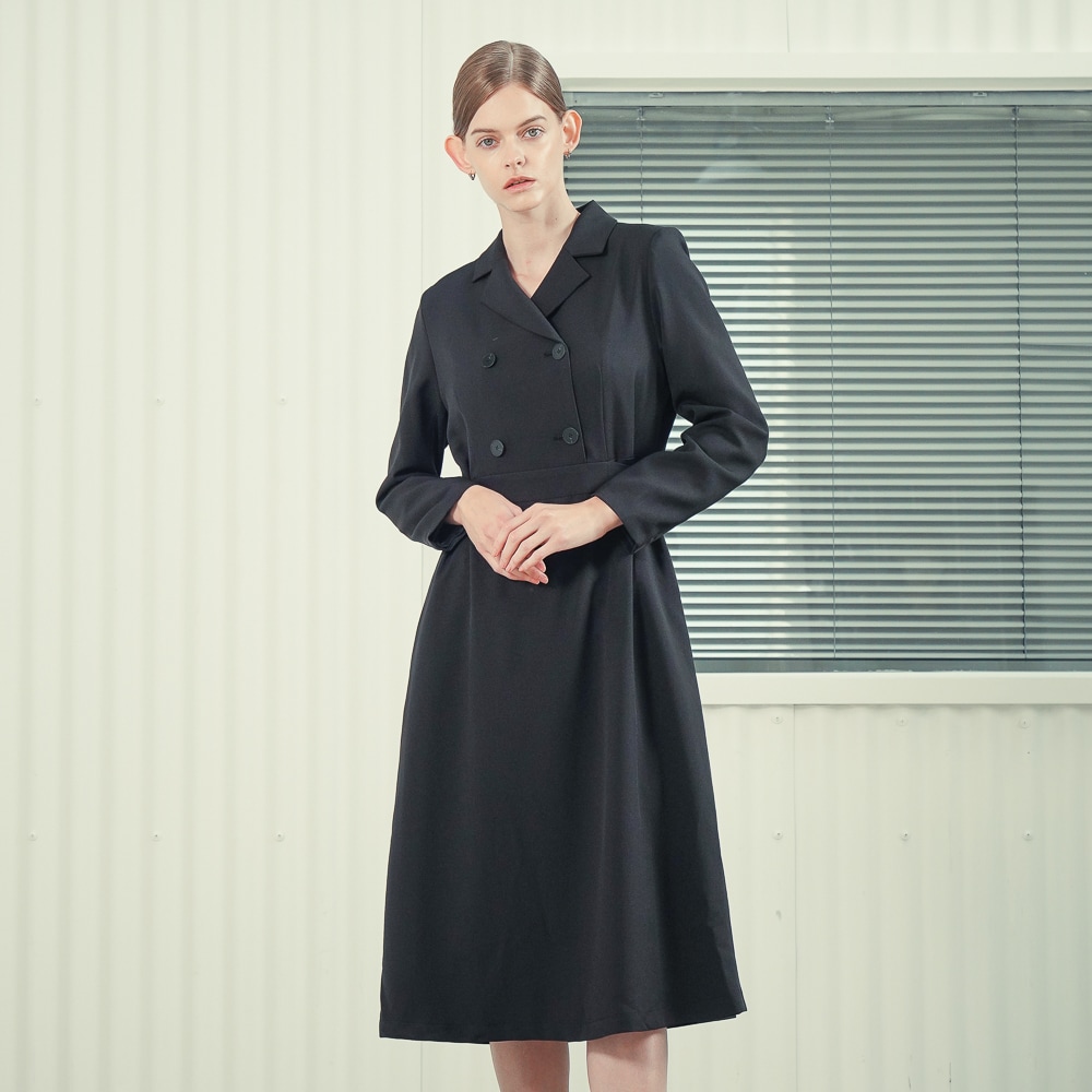 ACUD ダブルブレストドレス _ブラック