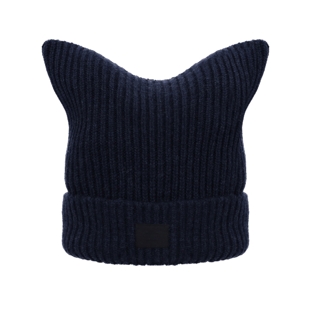 アクネ　スタジオ ビーニ フェイス ロゴ パッチ C40426 NAVY MELANGE
