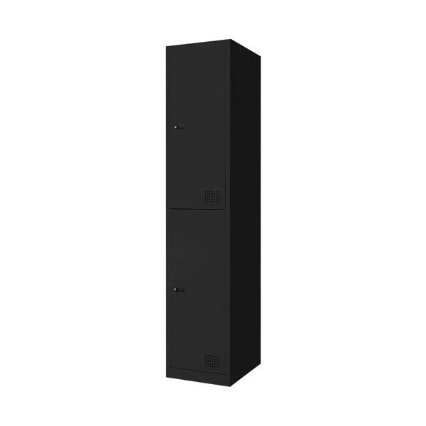 法人限定 Netforce FAD-S2-W-BK ブラック 2人用スリムロッカー ダイヤル錠 メーカー直送