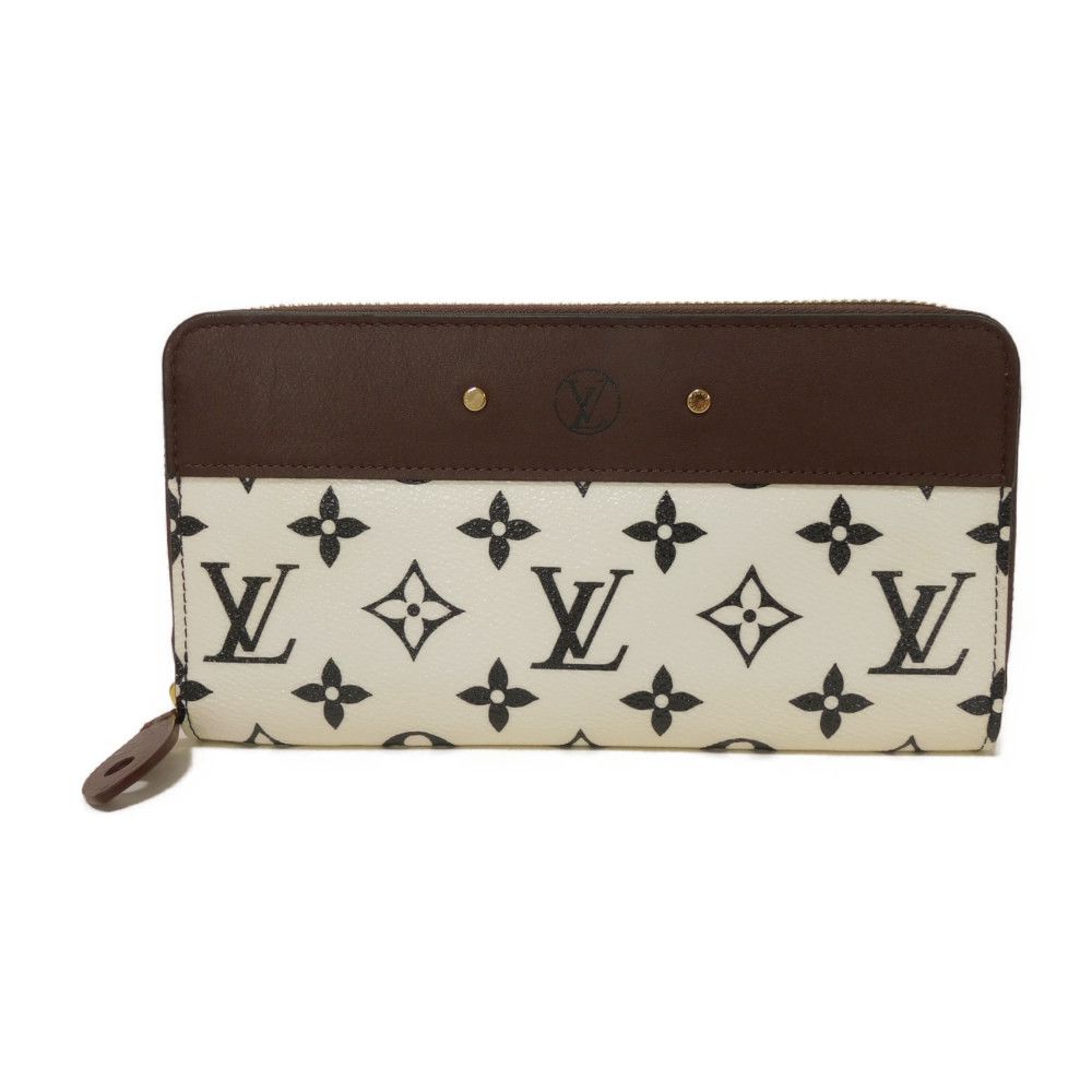 【中古】 長財布 LVサークル ボルドー ラウンドファスナー ジッピーウォレット モノグラム ホワイト M67234