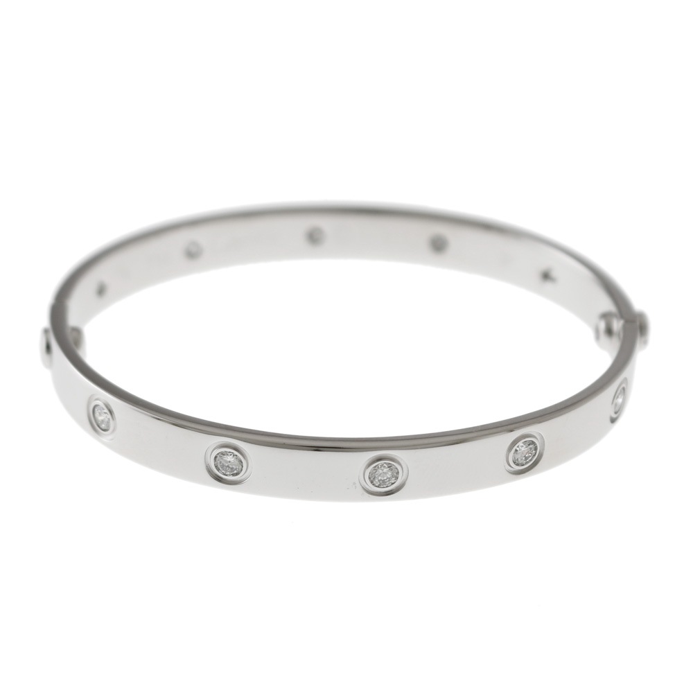 カルティエ ラブブレス ドライバー付き バングル 18金 K18ホワイトゴールド ダイヤモンド CARTIER 中古 美品