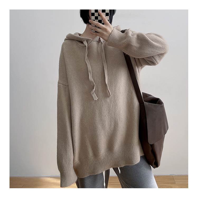 トップス パーカー 4色 ニット オーバーサイズ フード付き 春 秋 冬 長袖 レディース ゆったり30%までに制限