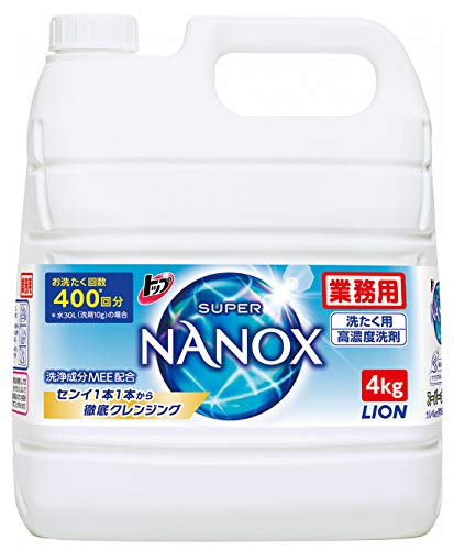 業務用 ショッピング 大容量トップ スーパーナノックス 蛍光剤無配合 4kg 液体 超大特価 洗濯洗剤