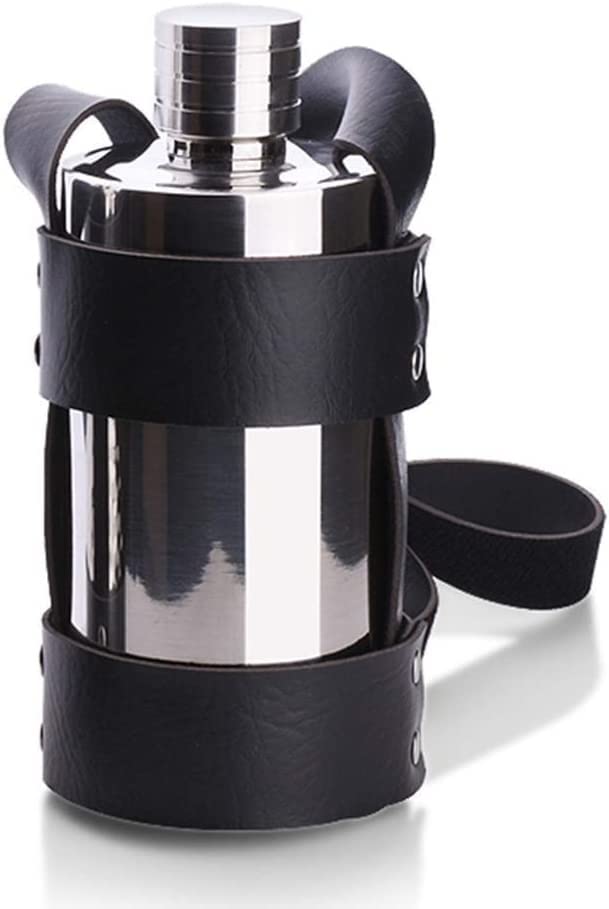 ワインボトル 18オンス 大容量 酒用ウイスキーフラスコ 取り外し可能なホルスター付き - ステンレススチールと漏れ防止スピリッツ ウイスキー フラゴン モーテル リラックス ウォッカ ワインセット