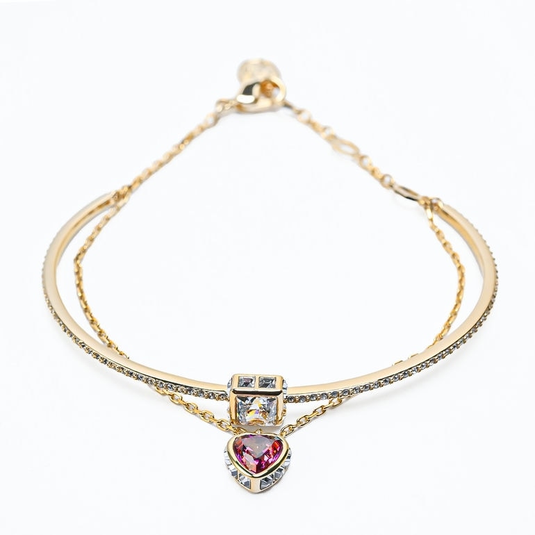 ブレスレット ハート レッド×クリア×ゴールド 5683835 バングル ジュエリー 13,528円