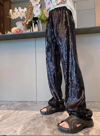 クリーンダンサー必見!スパンコールパンツ ホットパンツ ダンス JAZZ パーティー ワイドレッグパンツ