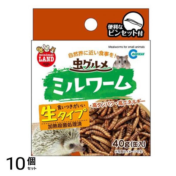 ミニマルランド 虫グルメ ミルワーム 40g 10個セット