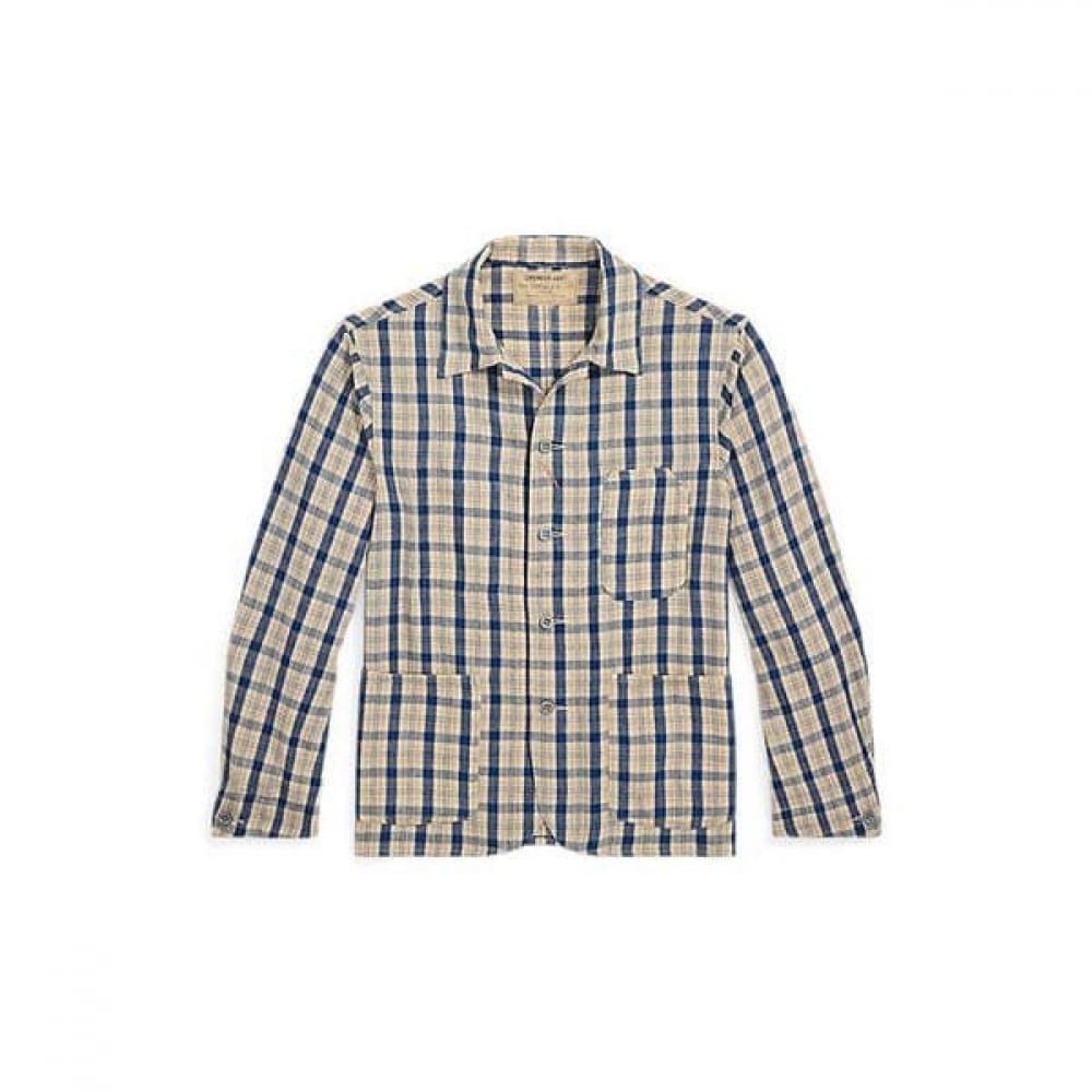 RRL インディゴプレイドツイルエンジニアジャケット (MNRRWOV16820359410)