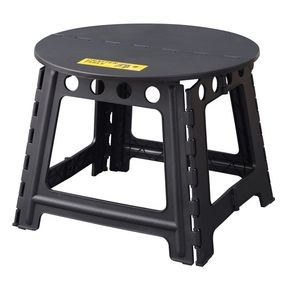 折りたたみテーブル/作業机 [サークル 円形 ブラック] 幅58cm 携帯便利 クラフターテーブル