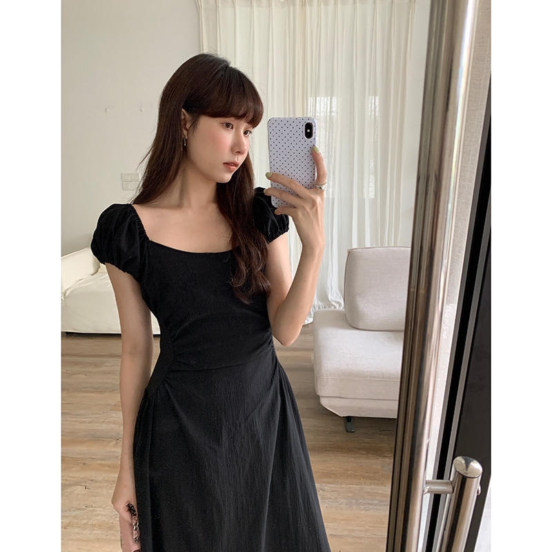 【夏ドレスコード】ワンショルダーワンピース レディース 韓国ミモレ丈スカート N980a