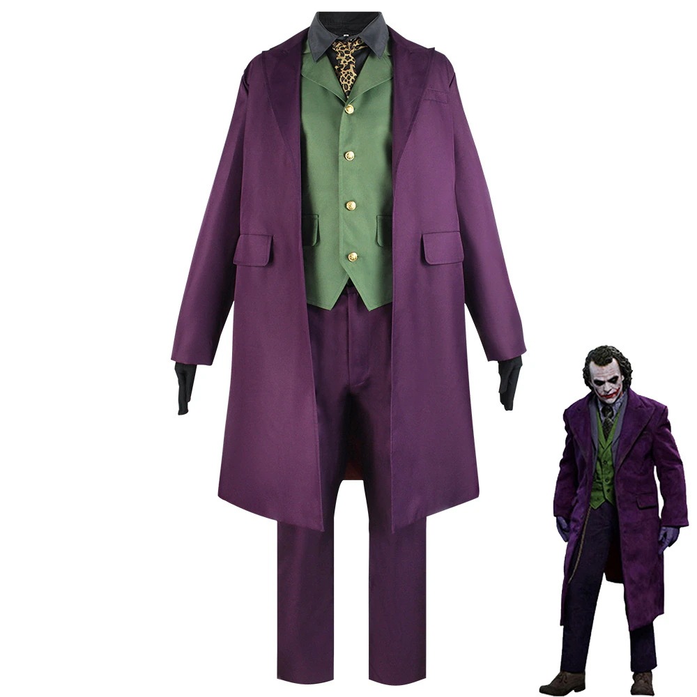 ジョーカー joker コスプレ衣装 ピエロ 映画 DC コスチューム バットマン ダークナイト 変装 仮装 ハロウィン イベント パープル メンズ