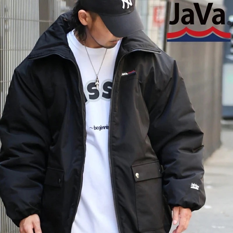 javaジャバコラボ アウター ジャケット メンズ ドロップ ショルダー ボリューム 中綿 ダウン ジャケット 男女兼用 ユニセックス レディース ゆるっと ビッグシルエット 大きいサイズ