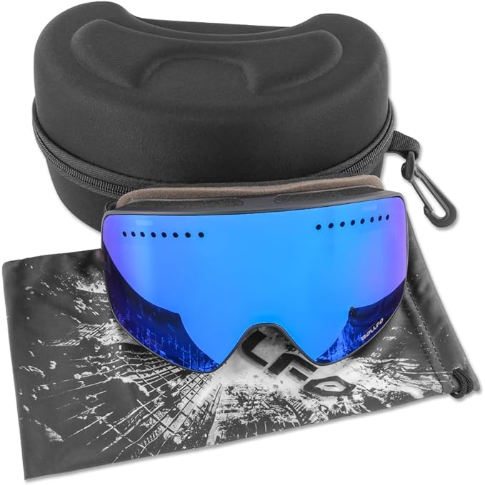 新版マグネット式＆ダブルレンズ スキーゴーグル スノーゴーグル スノボゴーグル 球面レンズ 曇り止め UVカット 雪鏡 広視野 紫外線防止 OTG対応 防風 防雪 男女