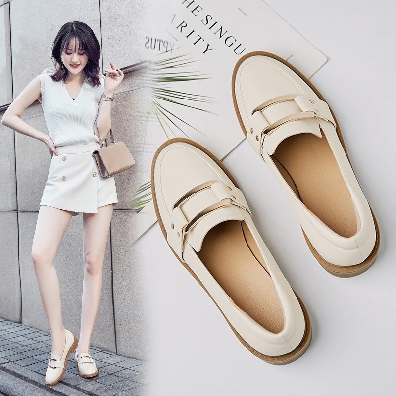 1つ買うと10個無料ブリティッシュスタイルのスモールレザーシューズレディーススクエアバックルレザーシ3436