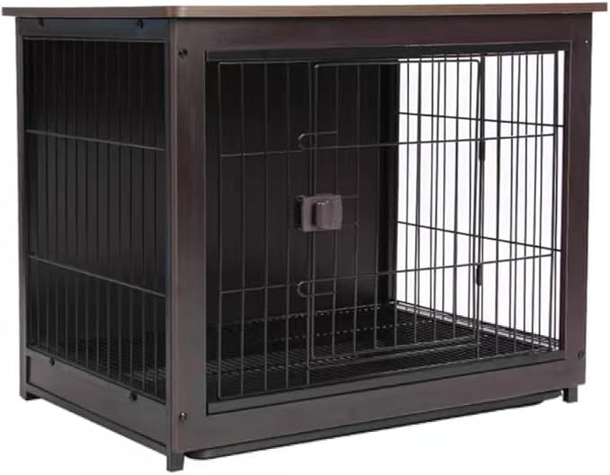 N&S ウッディサークル 木製 ペット用ケージ ドッグ ハウス お掃除簡単 サークル インテリア トレー付き イヌ 小動物向け フェンス ドッグケージ ペット用 ペットケージハウス M