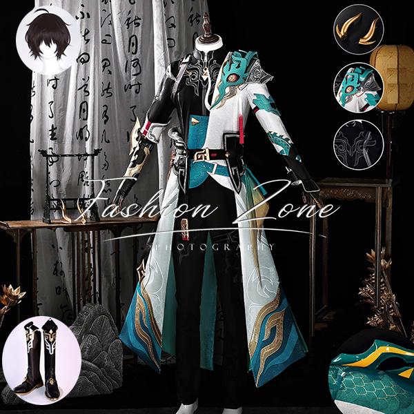 【品質良い 大好評中】崩壊スターレイル 丹恒・騰荒 コスプレ衣装 ウィッグ 靴 武器　尻尾 cos ハロウィン 演出服 変装