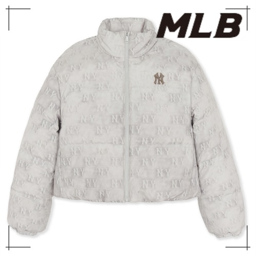 MLB公式 ダウン Womens Classic Monogram Vintage Weight Crop Bench Coat NY (Cream)